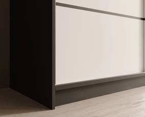 Гардероб Galadriel 250 с плъзгащи врати-Черен-Бял