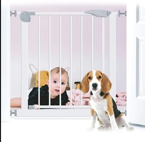 Предпазна преграда за деца и животни, Размери 74-132 см Регулируема ширина, Височина 77 см, Монтаж под налягане без пробиване