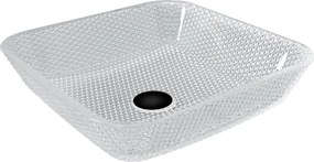 Mexen Mika стъклена умивалник за поставяне върху плот 40 x 40 см, прозрачна - 24104000