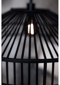 Черно висящо осветително тяло с бамбуков абажур ø 70 cm Tapa – Markslöjd