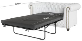 Бял разтегателен диван в имитация на кожа 148 cm York - Ropez