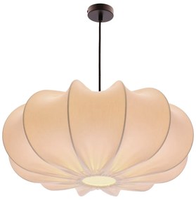 Бяло висящо осветително тяло с текстилен абажур ø 52 cm Cafee – Candellux Lighting