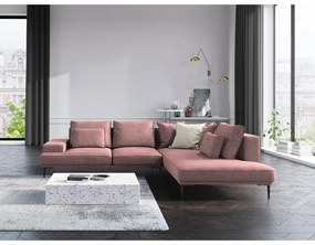 Розов ъглов разтегателен диван , десен ъгъл Liege - Interieurs 86