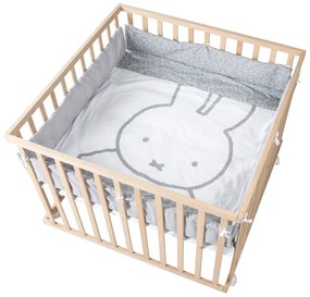 Бял/сив калъф за матрак за детско легло със смес от памук 96 cm Miffy – Roba