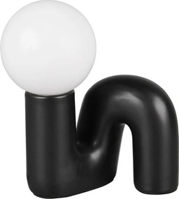 Черна керамична настолна лампа (височина 21,5 cm) Quinn – Reality