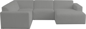 Сив ъглов диван от букле ("U" форма) Roxy – Scandic