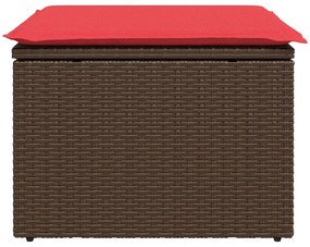 366231 vidaXL Градински стол с възглавница, кафяв, 55x55x37 см, полиратан