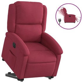 3204327 vidaXL Електрически изправящ реклайнер стол, виненочервен, кадифе