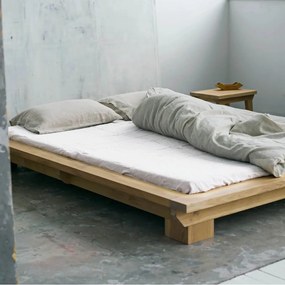 Бял ленен чаршаф с ластик , 180 x 200 cm - Linen Tales