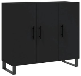 828133 vidaXL Сайдборд, черен, 90x34x80 см, инженерно дърво