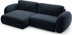 Тъмносин шенилов сгъваем/с място за съхранение ъглов диван Tonale – Cosmopolitan Design