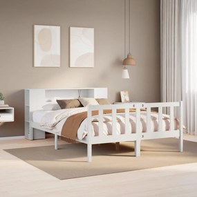 3321650 vidaXL Легло с етажерка за книги, без матрак, 120x190 см, бор масив
