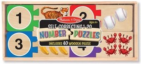 Melissa & Doug - Дървен самокоригиращ се пъзел - Цифри