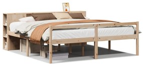 3321975 vidaXL Легло с етажерка за книги, без матрак, 180x200 см, бор масив