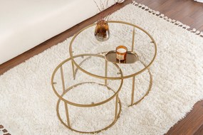 Комплект масички за кафе Aurum, цвят Златен Прозрачен