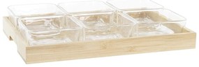 Поднос за аперитиви DKD Home Decor Кристал Естествен Бамбук (32 x 21 x 6 cm) (280 ml)