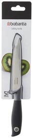 Нож за белене Brabantia Tasty+ 1001166, 9 см, Закалена стомана, Устойчив на надраскване и корозия, Тъмносив