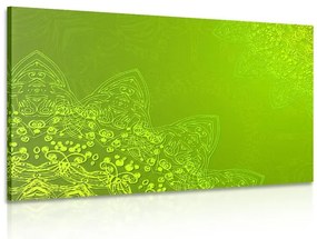 Картина на платно – Модерни елементи на Мандала в зелени нюанси