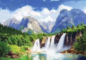 15651 - Тапет водопад в планината