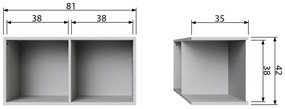 Сив модулен шкаф за книги от борова дървесина 81x41 cm Vt - vtwonen
