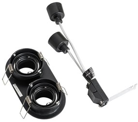 Комплект от 6 вградени спота черни GU10 35mm с накланяне 2-Light - Installa