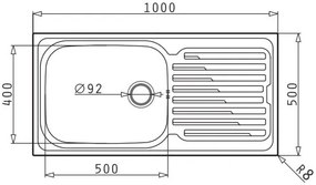 Измийте Pyramis Amaltia 1B 1D-100X50-гладка
