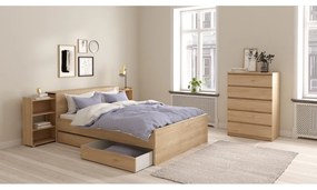 Двойно легло от декор от дъб в естествен цвят 160x200 cm Naia – Tvilum