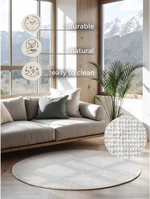 Светлосив двустранен ръчно изработен ютен кръгъл килим ø 200 cm Bouclé Jaipur – Hanse Home