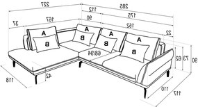 Ъглов диван Dijon-Krem-Right