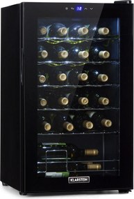 Klarstein Shiraz 24 Uno, охладител за вино, 67 л, 24 бутилки, сензорен, 5 - 18 °C, черен