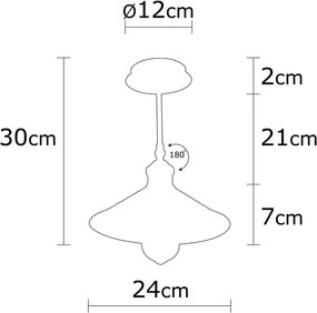 Осветително тяло за таван в бронзов цвят с метален абажур ø 24 cm Berceste – Opviq lights