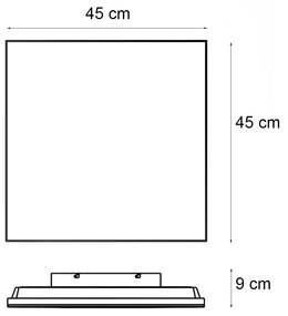 Модерен LED панел бял 44,5x44,5 см с LED Dim to Warm RGB - Aike