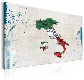 Печат върху платно - Карта: Италия 60х40