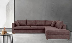 Тъмнокафяв ъглов диван от изкуствена кожа (десен ъгъл) Hamburg – Scandic