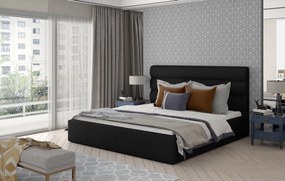 Тапицирано легло Volcito-200 x 200-Μαύρο-Χωρίς μηχανισμό ανύψωσης