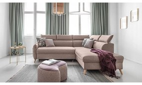 Бежов ъглов разтегателен диван десен ъгъл Sweet Harmony - Miuform