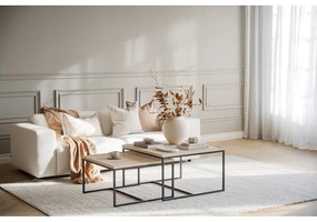 Масичка за кафе с дъбова дървена плоскост в естествен цвят ø 70 cm Deerfield – Rowico