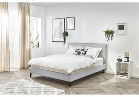 Светлосиво тапицирано двойно легло с решетка 160x200 cm Sary - Bobochic Paris