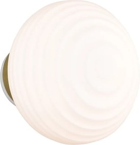 Бяла стъклена LED стенна лампа с USB ø 15,5 cm Earl – Reality