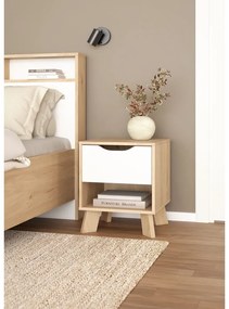 Нощно шкафче в бял и естествен цвят Ikast – Tvilum