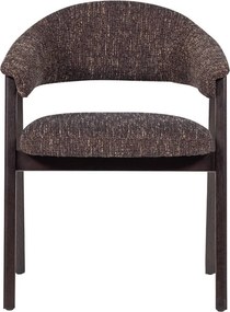 Тъмнокафяв тапициран трапезен стол с подлакътници Tunar – WOOOD