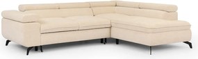 Кремав шенилов ъглов диван (десен ъгъл L форма) Marbeya – Ropez