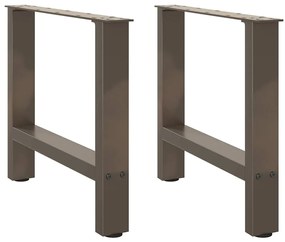 4013287 vidaXL Крака за масичка за кафе, естествена стомана, 2 бр., 60 x (42-43) см, стомана
