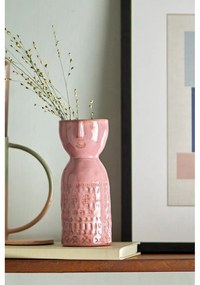 Розова ръчно изработена глинена ваза (височина 14,5 cm) Embla – Bloomingville