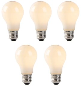 Комплект от 5 LED крушки E27 Опал стъкло 1W 80lm 2200K