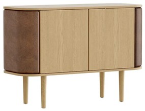 Нисък скрин с дъбов декор в светлокафяво-натурален цвят 109x75 cm Treasures - UMAGE