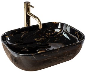 Умивалник за плот Rea Belinda Black Marble shiny