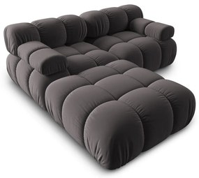 Тъмносив ъглов диван от кадифе Bellis - Micadoni Home