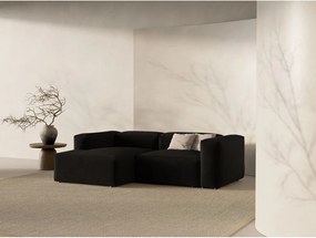 Черен ъглов диван (ляв ъгъл) Bergamo – Cosmopolitan Design