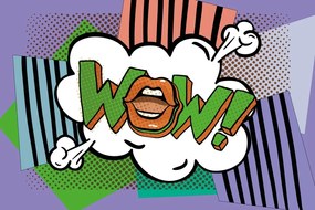 Тапет – Стилен лилав поп арт - WOW!